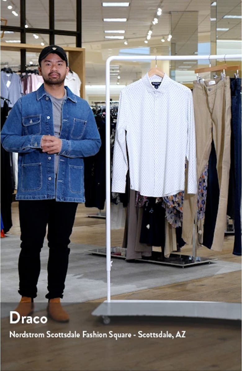 Leeward Trim Fit No Tuck Print Performance Button-Up Shirt, sales video thumbnail