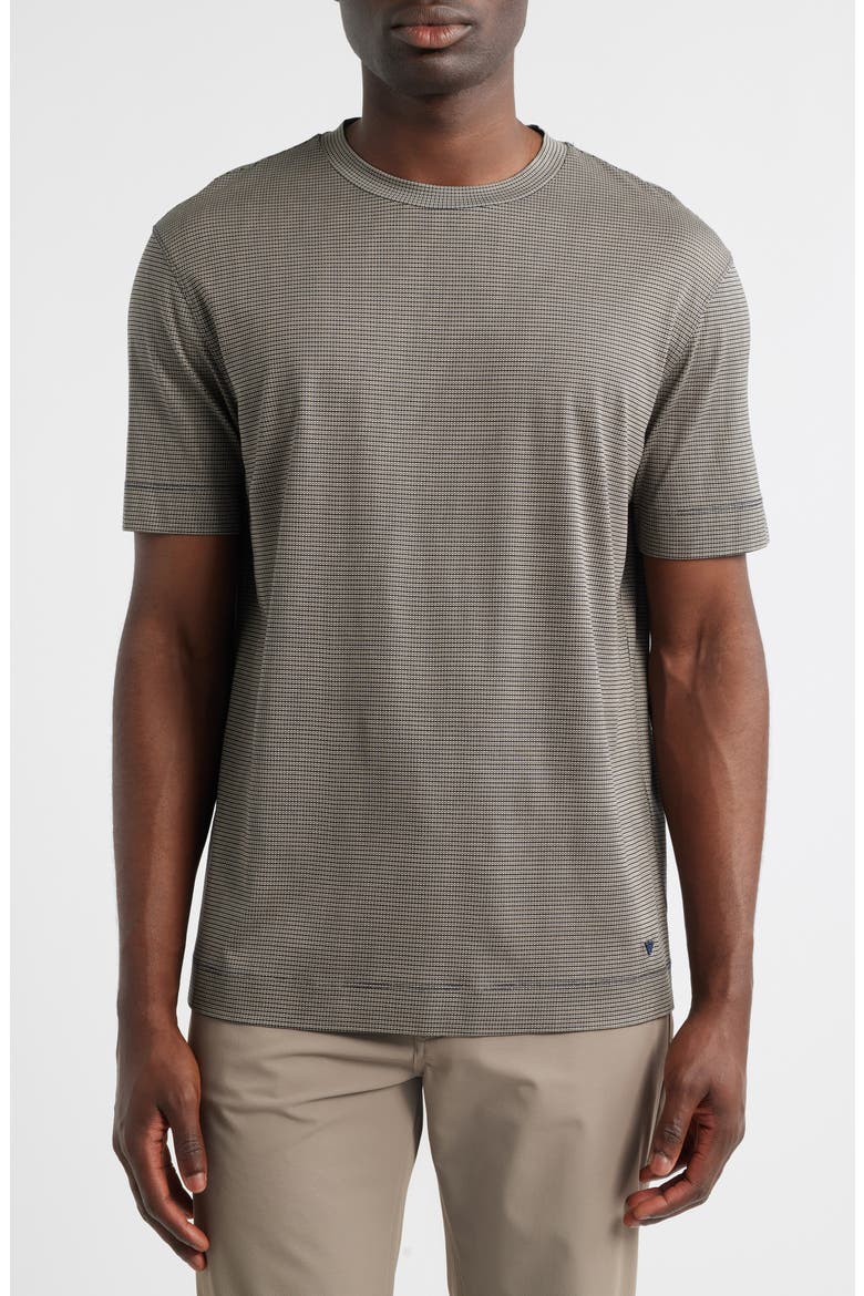 Micropattern Lyocell & Cotton T-Shirt, Main, color, SOLID BLACK