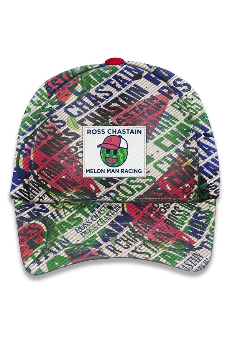 Men's Trackhouse Racing Team Collection White Ross Chastain Sublimated Melon Man Adjustable Hat, Alternate, color, White
