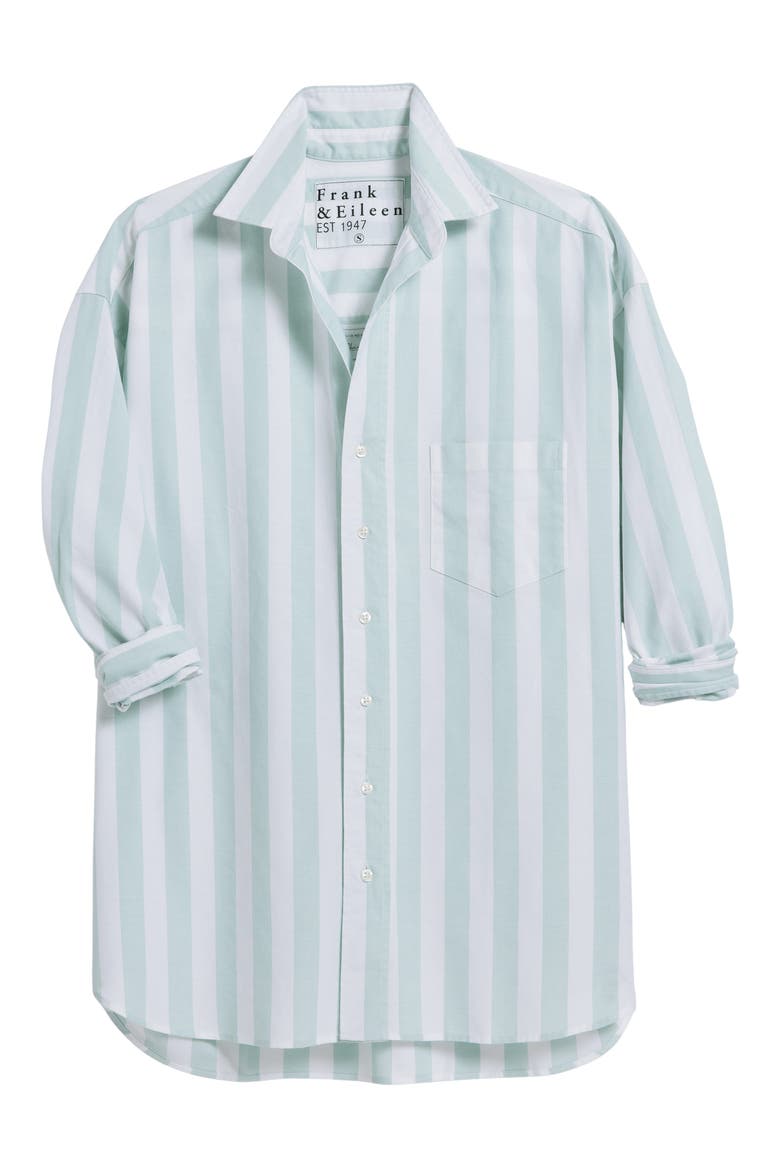 Shirley Stripe Oversize Button-Up Shirt, Alternate, color, WIDE SAGE STRIPE
