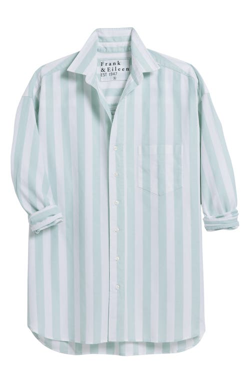 Frank & Eileen Shirley Stripe Oversize Button-up Shirt In Wide Sage Stripe