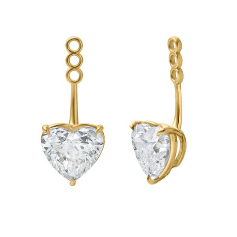 Mariposa 14K Gold Heart Lab Grown Diamond Earring Jackets - 10 Cts