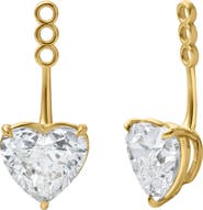 LuvMyJewelry Mariposa 14K Gold Heart Lab Grown Diamond Earring Jackets - 10 Cts