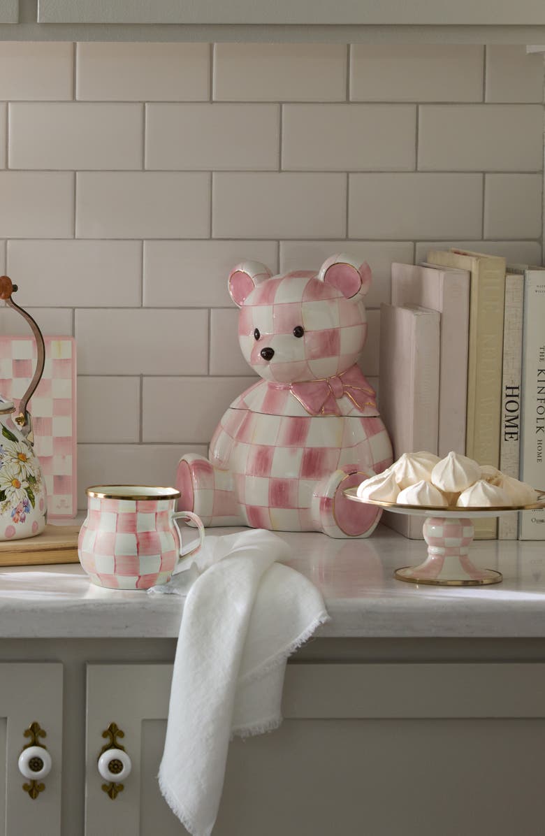 MACKENZIE CHILDS Rosy Check Bear Cookie Jar, Alternate, color,