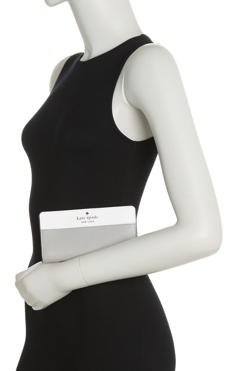 Kate Spade New York large slim bifold wallet, Alternate, color, Nimbus Grey Multi