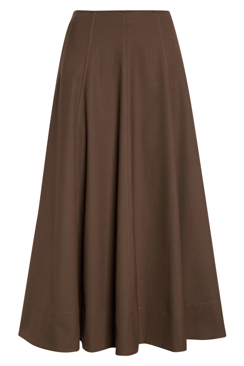 Aminah Midi Skirt, Alternate, color, COFFEE