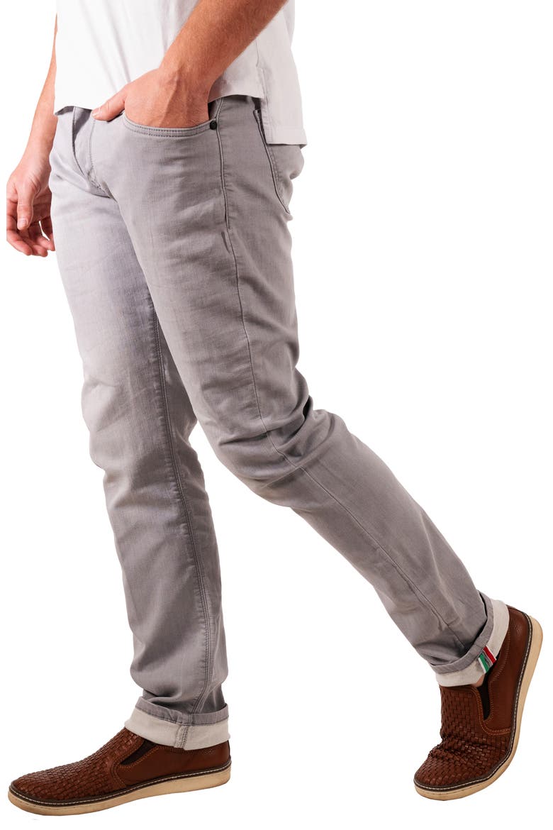 Classic Fit Stripe Selvedge Contrast Jeans, Alternate, color, GREYDNU
