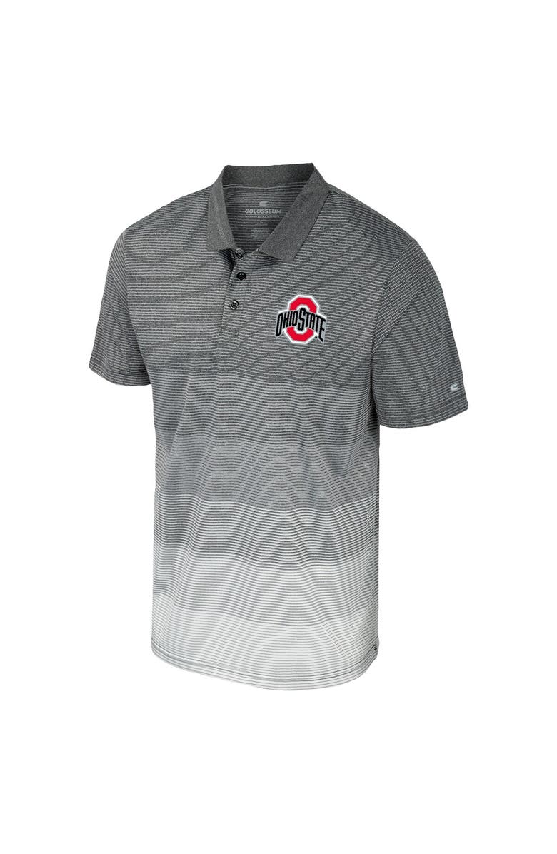 COLOSSEUM Men's Colosseum Gray Ohio State Buckeyes Striped Mesh Polo, Alternate, color, 