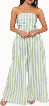 Petal & Pup Paige Stripe Strapless Jumpsuit