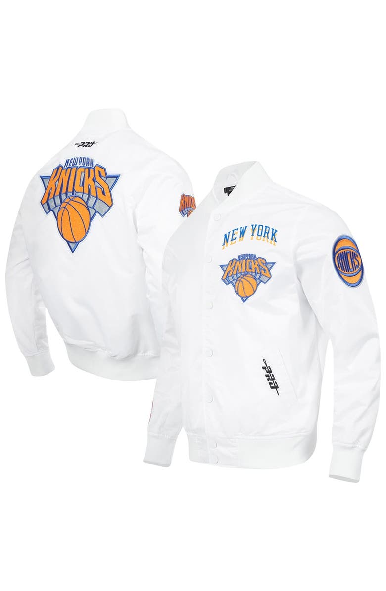 PRO STANDARD Men's Pro Standard White New York Knicks 2024/25 City Edition Chenille Satin Full-Snap Jacket, Alternate, color, 