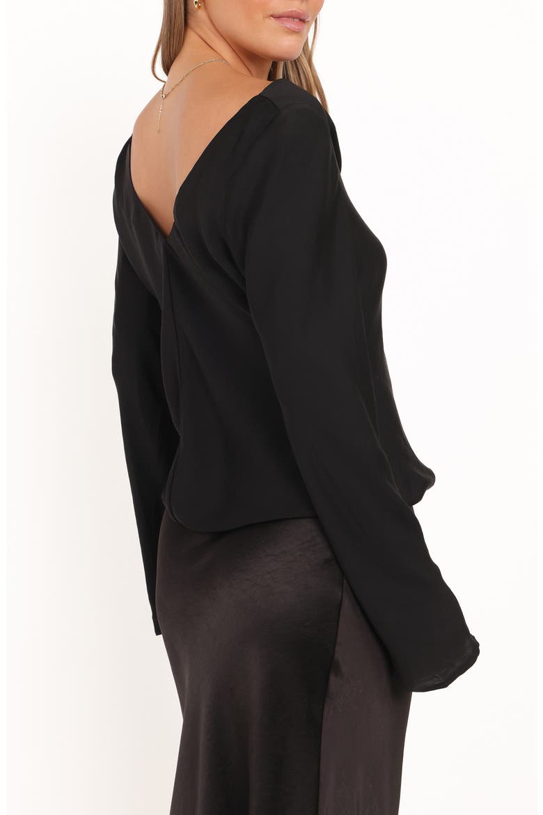 Vinita Cowl Neck Long Sleeve Top, Alternate, color, BLACK