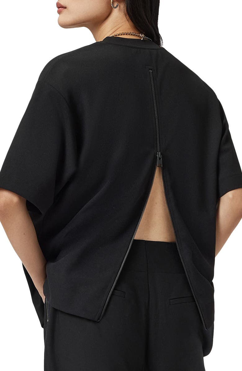 AllSaints Dani Back Zip T-Shirt, Alternate, color, 