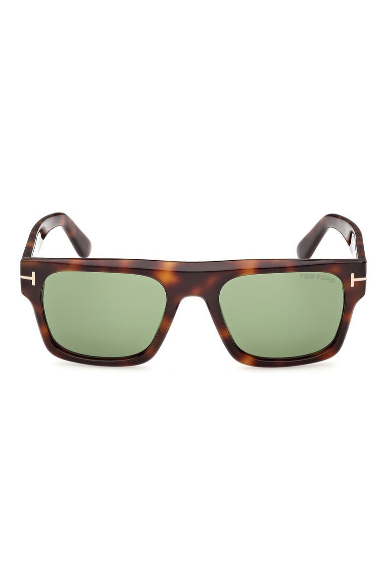 Cyrus 53mm Square Sunglasses, Main, color, SHINY HAVANA / VINTAGE GREEN