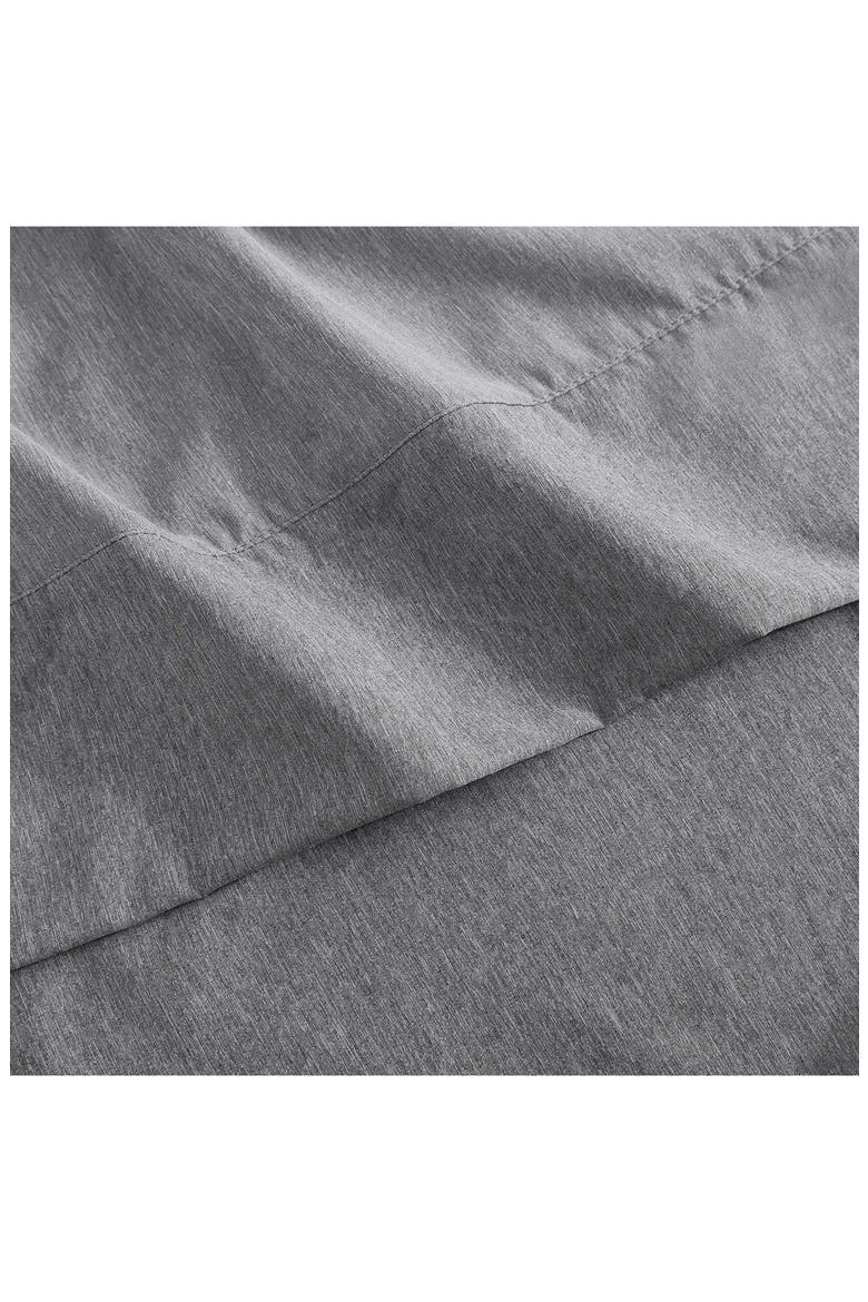 Solid Cationic Brushed Sheet Set, Alternate, color, DARK GREY