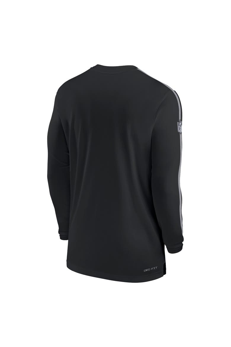 Men's Nike Black Philadelphia Eagles Sideline Coach UV Performance Long Sleeve T-Shirt, Alternate, color, Black