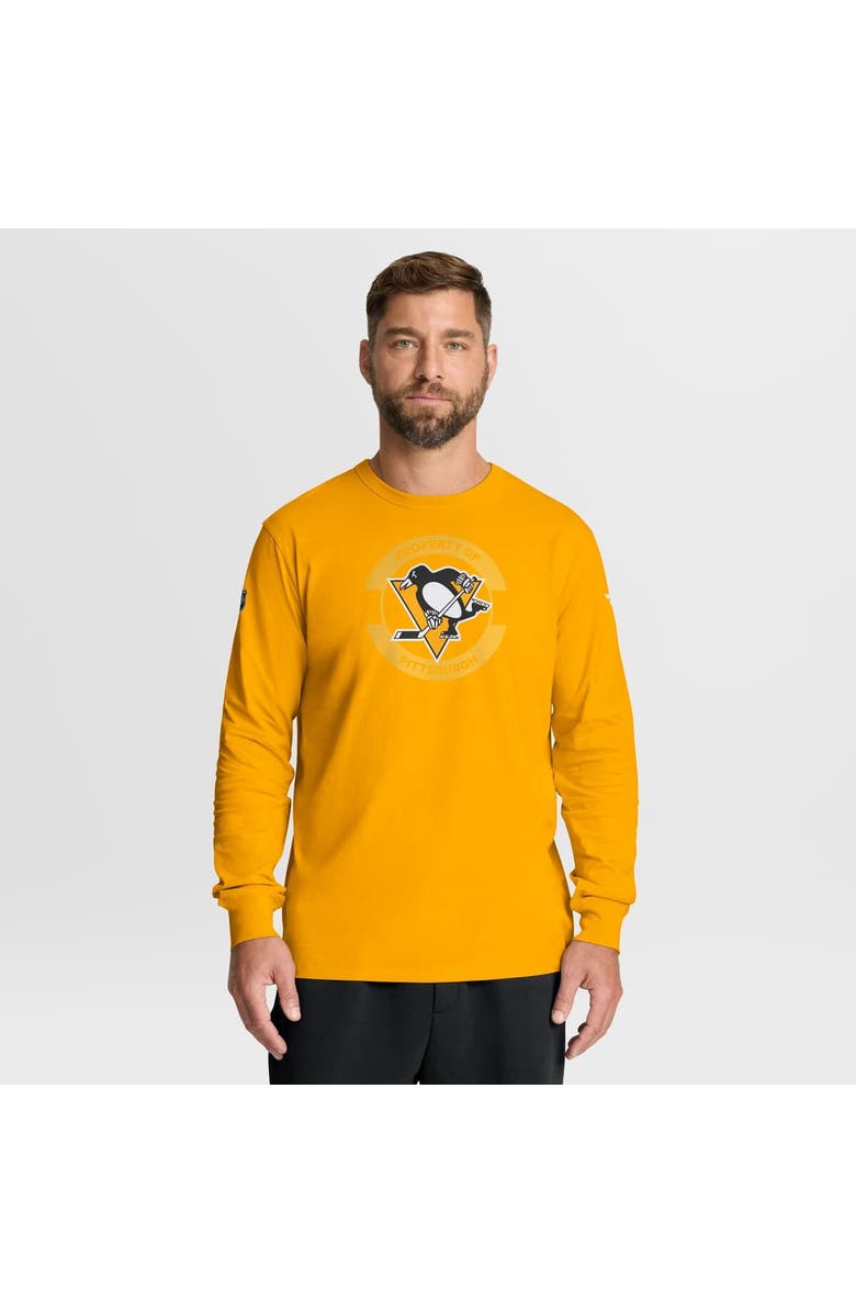 FANATICS Men's Fanatics Gold Pittsburgh Penguins Authentic Pro Property Of Practice Long Sleeve T-Shirt, Main, color, Gold