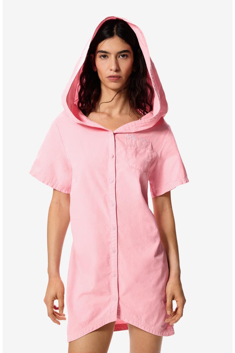 Short Sleeve Hooded Shirtdress, Alternate, color, LIGHT PINK