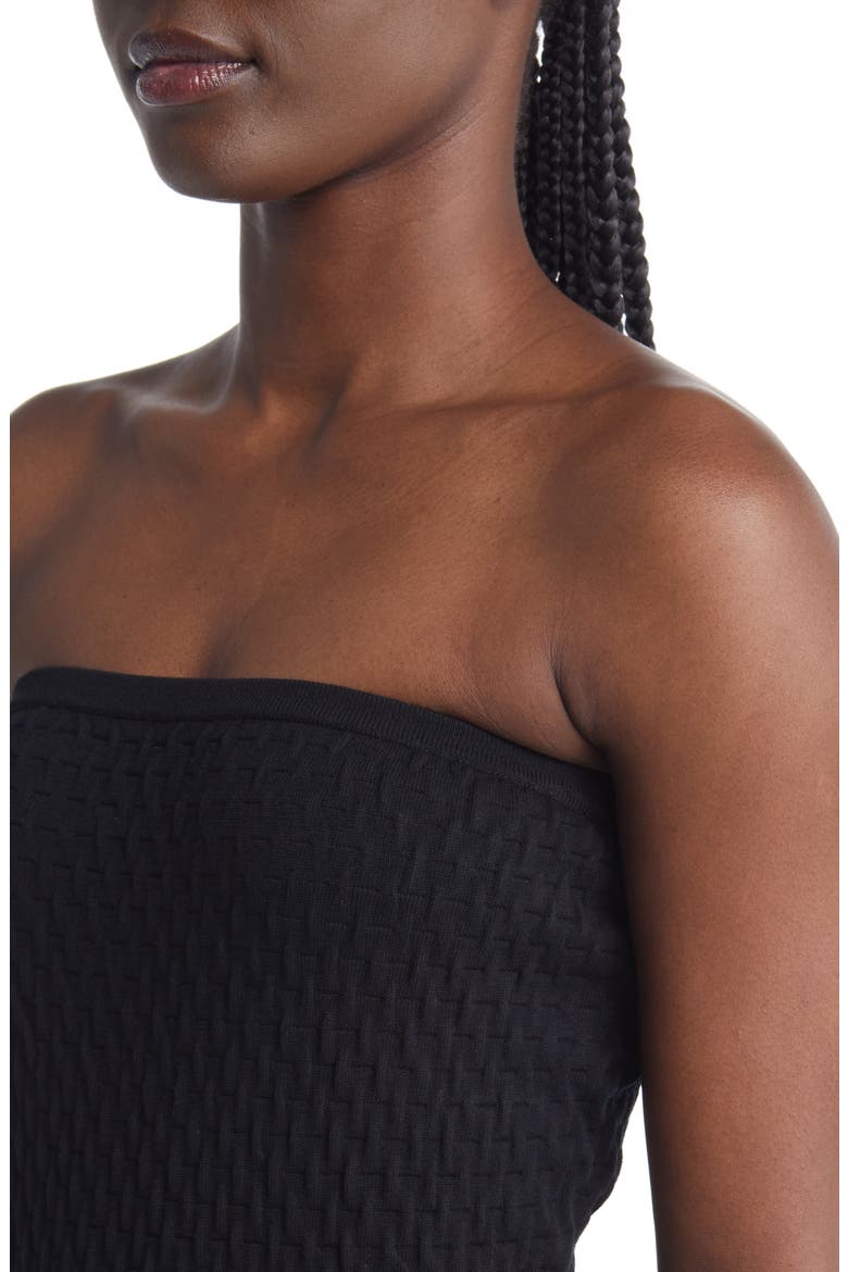 Strapless Maxi Sweater Dress, Alternate, color, BLACK