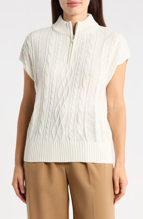 Cable Knit Half Zip Pullover