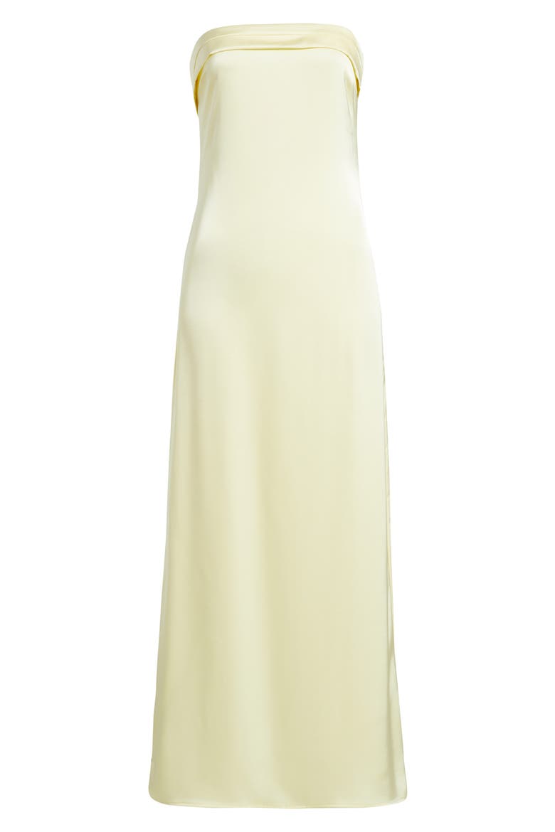 Strapless Satin Gown, Alternate, color, YELLOW FROST