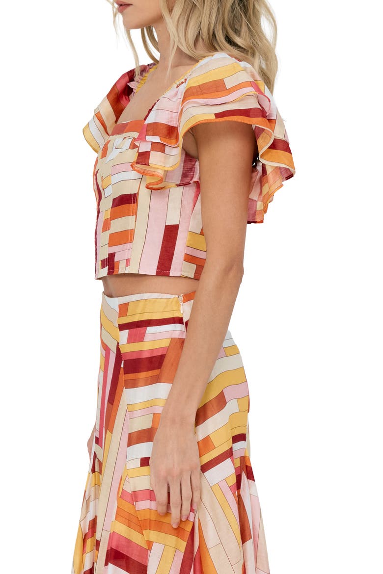 Amie Stripe Crop Top, Alternate, color, PINK MULTI