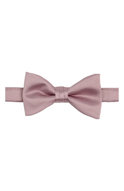 Solid Satin Pre-Tied Bow Tie