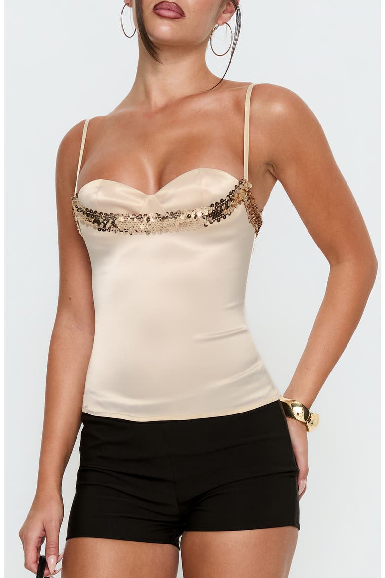 Myrah Layered Sequin Top, Main, color, CREAM