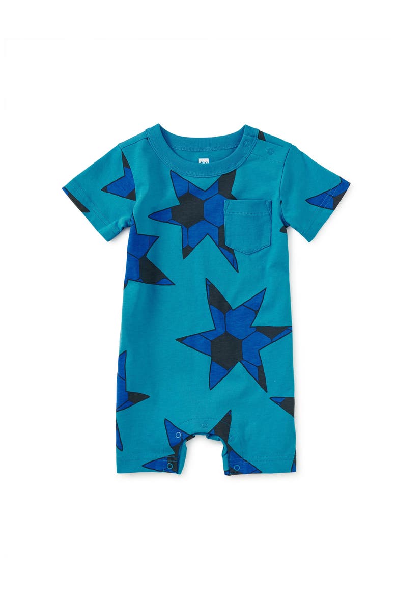 Pocket Shortie Baby Romper, Main, color, Soccer Stars