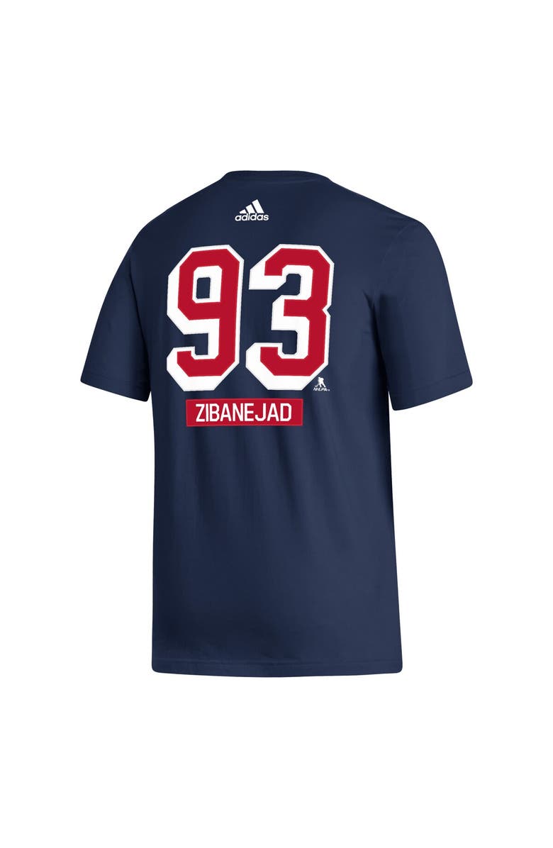 adidas Men's adidas Mika Zibanejad Navy New York Rangers Fresh Name & Number T-Shirt, Alternate, color, 