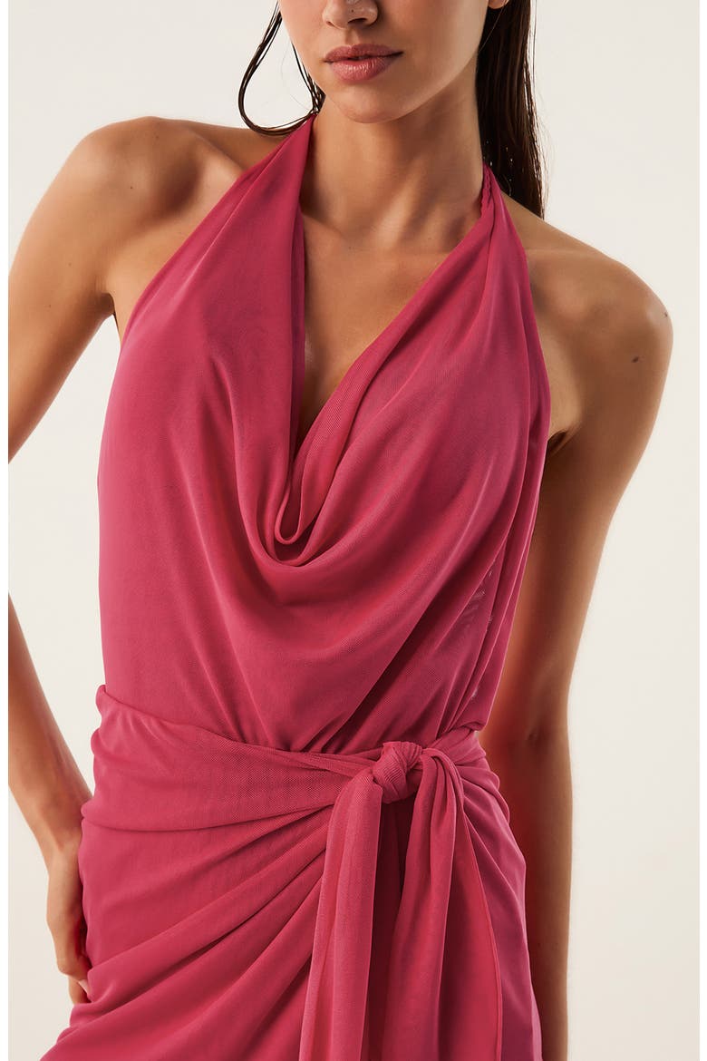 Tilly Cover-Up Halter Minidress, Alternate, color, RED