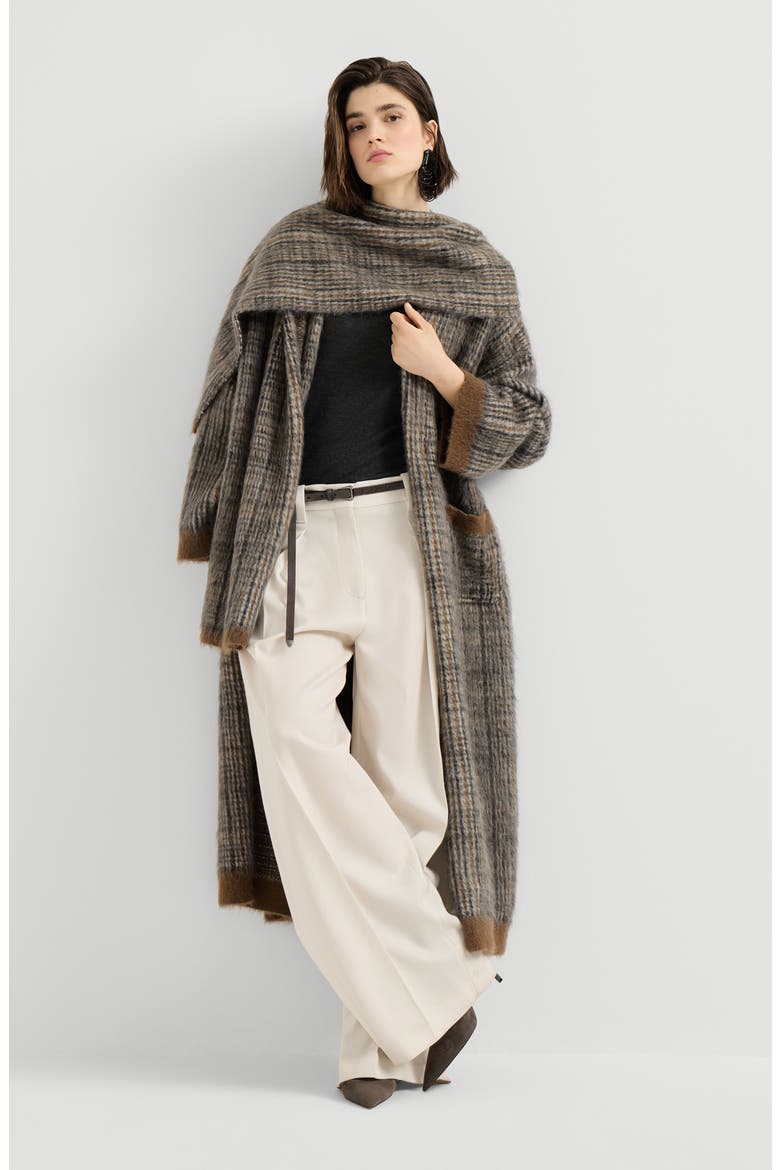 Cashmere and silk lightweight sweater, Alternate, color, Anthracite