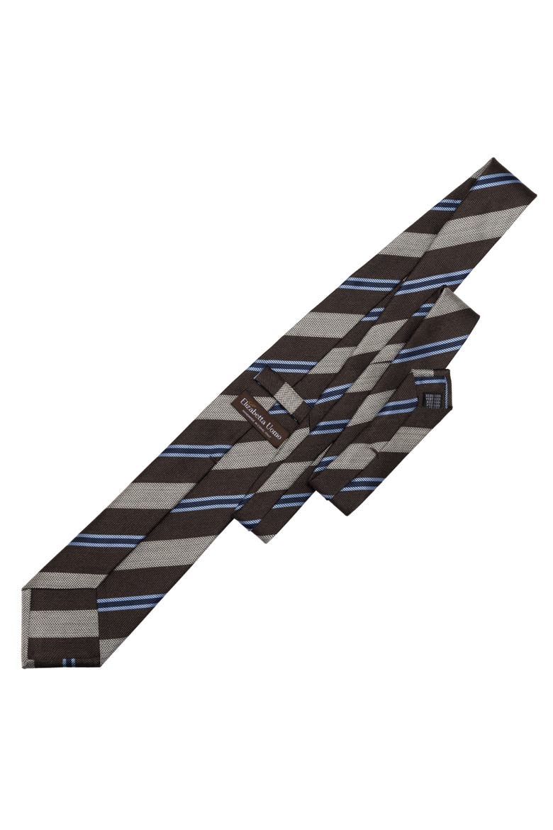 Flaminia - Extra Long Silk Jacquard Tie for Men, Alternate, color, Brown