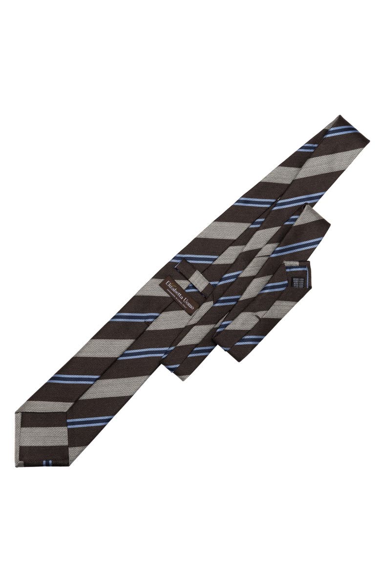 Elizabetta Flaminia - Extra Long Silk Jacquard Tie for Men, Alternate, color, Brown