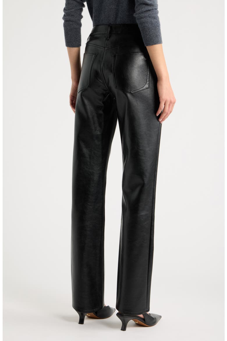 Sutton Faux Leather Pants, Alternate, color, BLACK