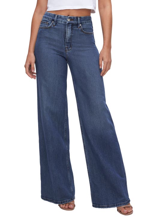 Good Skate High Waist Wide Leg Jeans (Blue 383) (Regular & Plus Size)