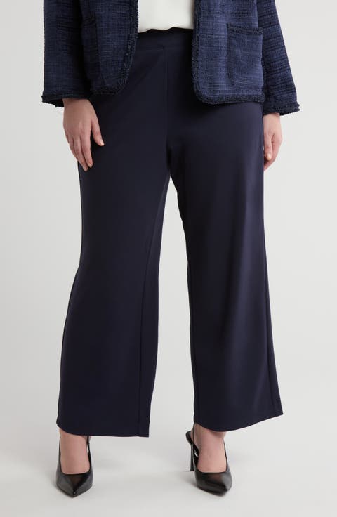 Easy Wide Leg Ponte Pants (Plus)