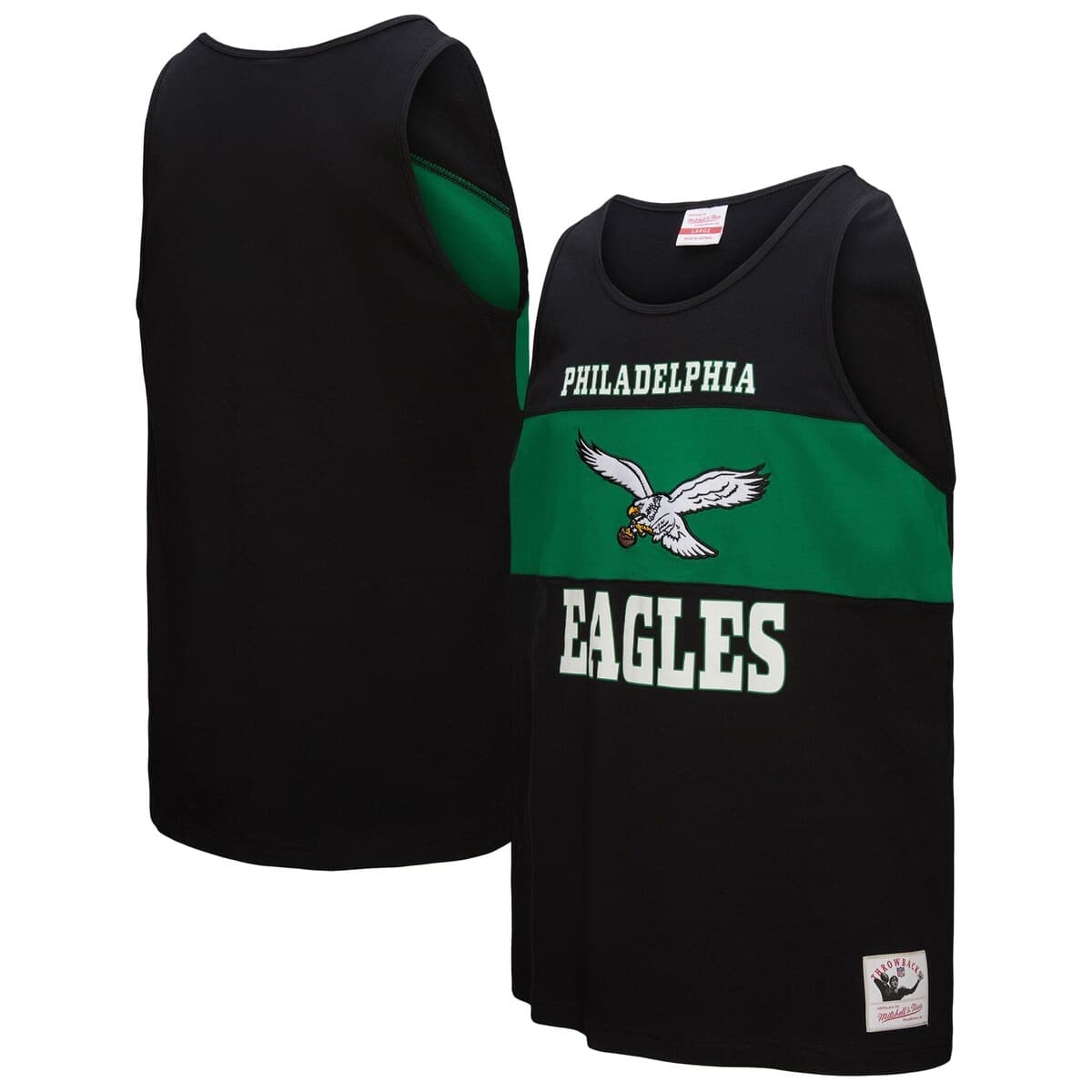 Mitchell & Ness Men's Black Philadelphia Eagles Retro Color Block Tank Top In Black