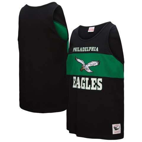 Men's Mitchell & Ness Black Philadelphia Eagles Retro Colorblock Tank Top