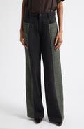 Diotima Cesaire Wool Houndstooth & Cotton Twill Pants