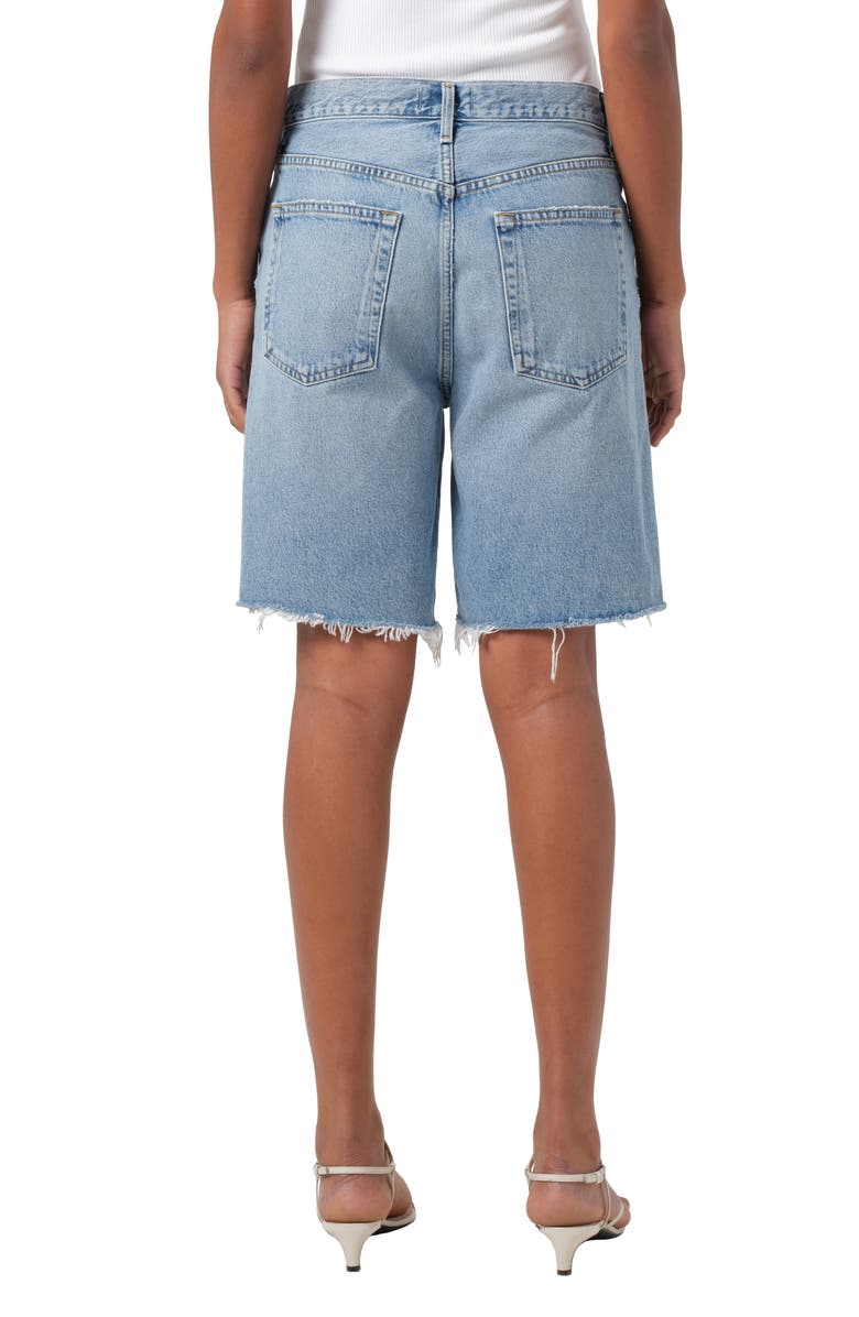 AGOLDE '90s Long Cutoff Denim Shorts, Alternate, color, Force