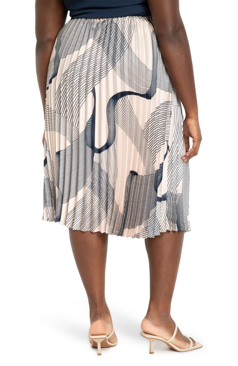 ELOQUII Pleated Print Skirt, Alternate, color, 