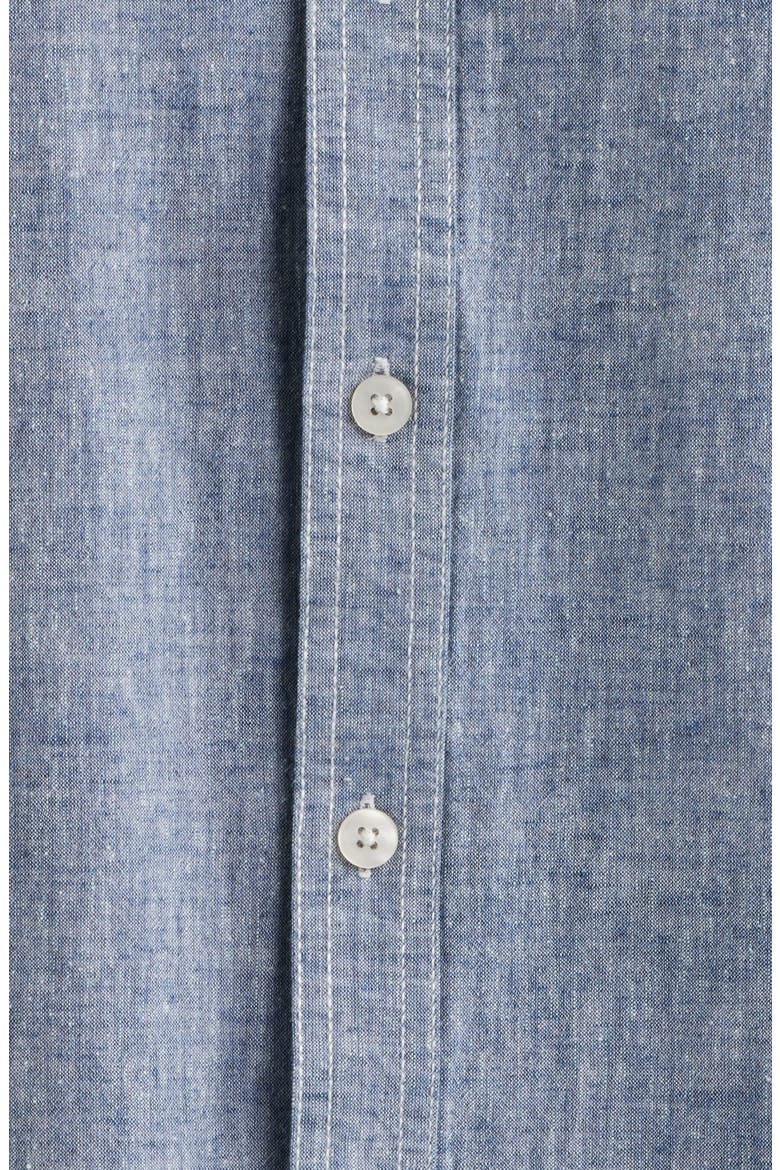 Formosa Regular Fit Short Sleeve Cotton & Linen Sport Shirt, Alternate, color, NAVY