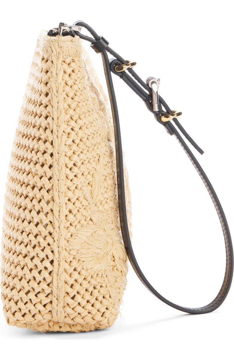 Givenchy Voyou Floral Embroidered Raffia Zip Pouch, Alternate, color,