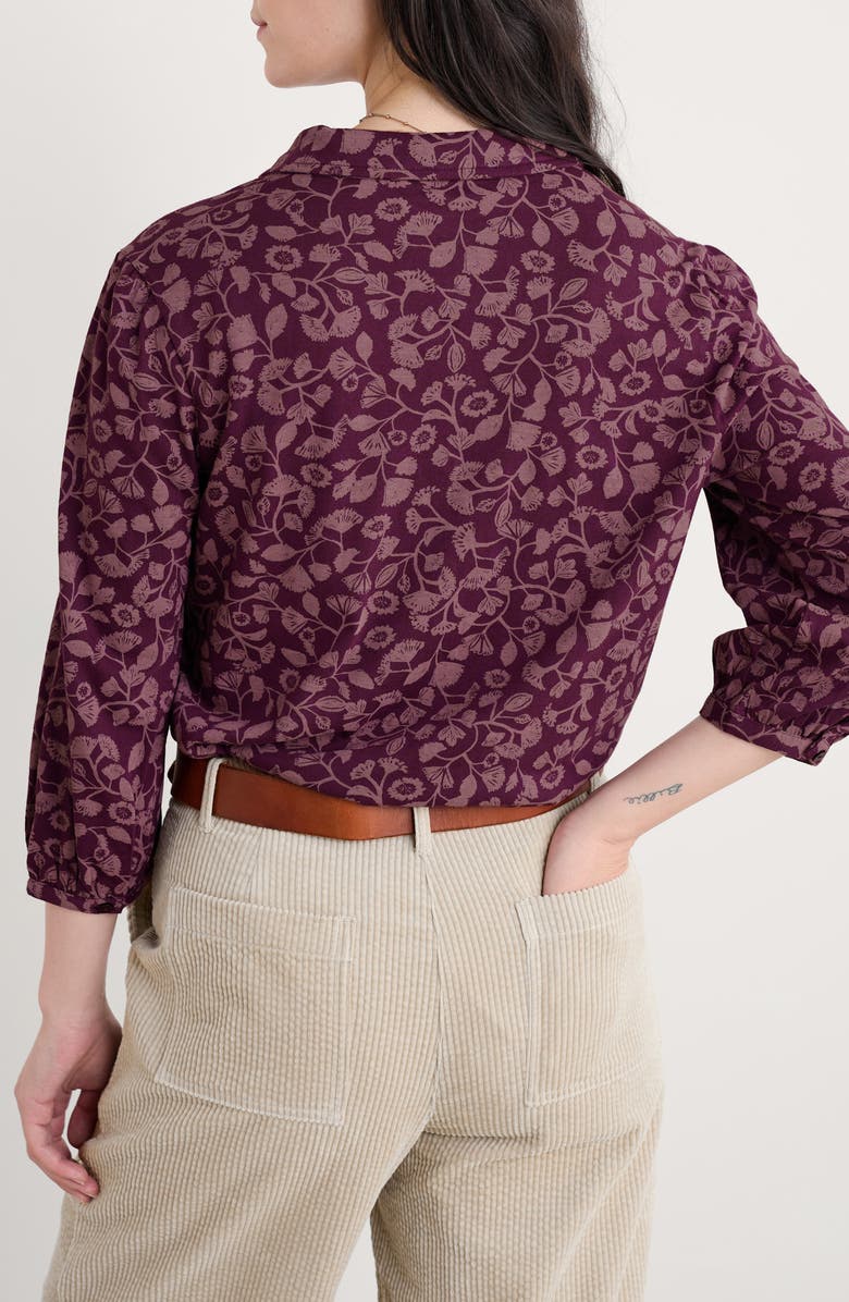 Seasalt Cornwall Embrace Floral Button-Up Shirt, Alternate, color, Autumn Stems Dark Hellebore