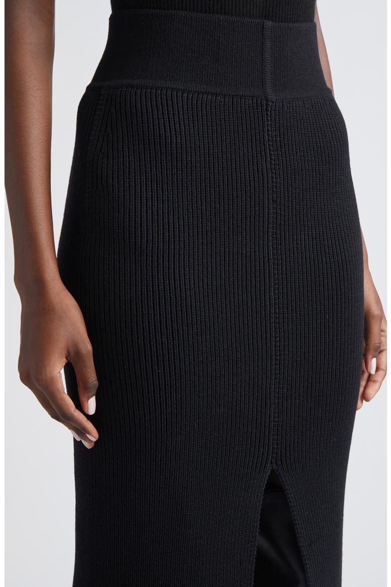 Concordian Sliced Wool Knit Skirt, Alternate, color, BLACK