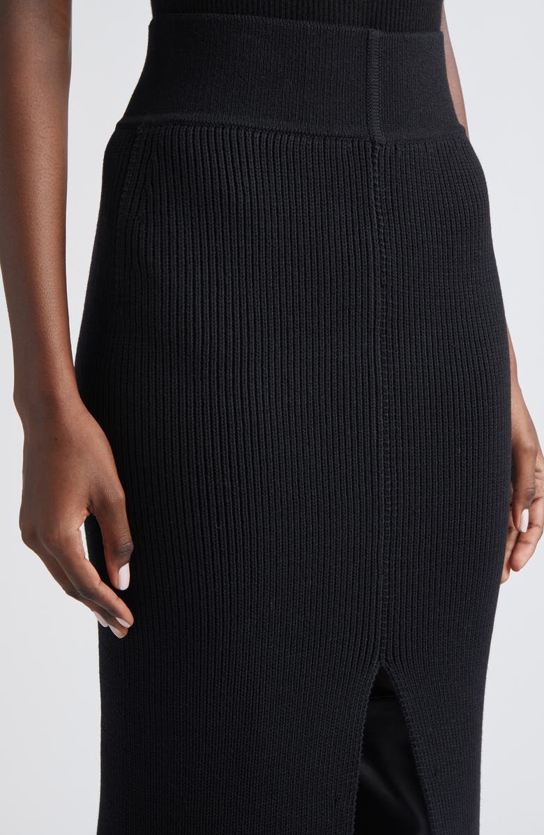 Rick Owens Concordian Sliced Wool Knit Skirt, Alternate, color, Black