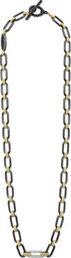 LAGOS Signature Caviar Black Ceramic Link & Diamond Necklace