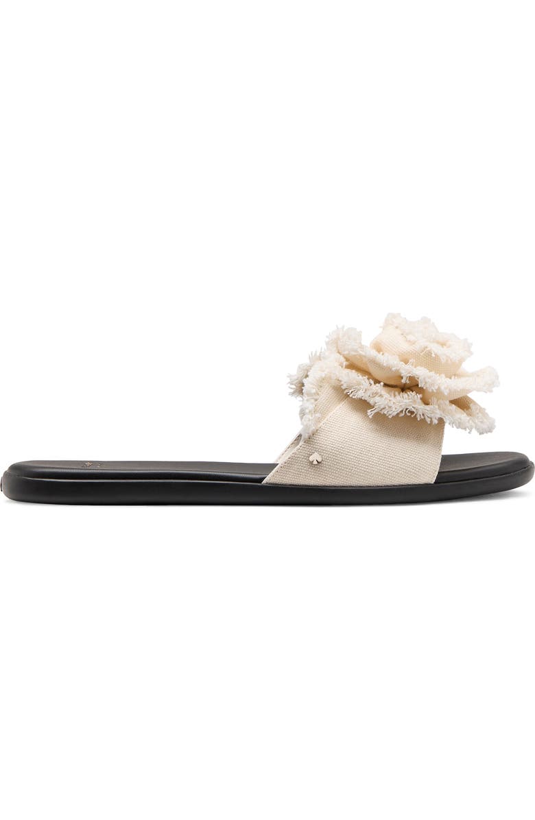 Kate Spade New York flourish slide sandal, Alternate, color, Cream/ Black.