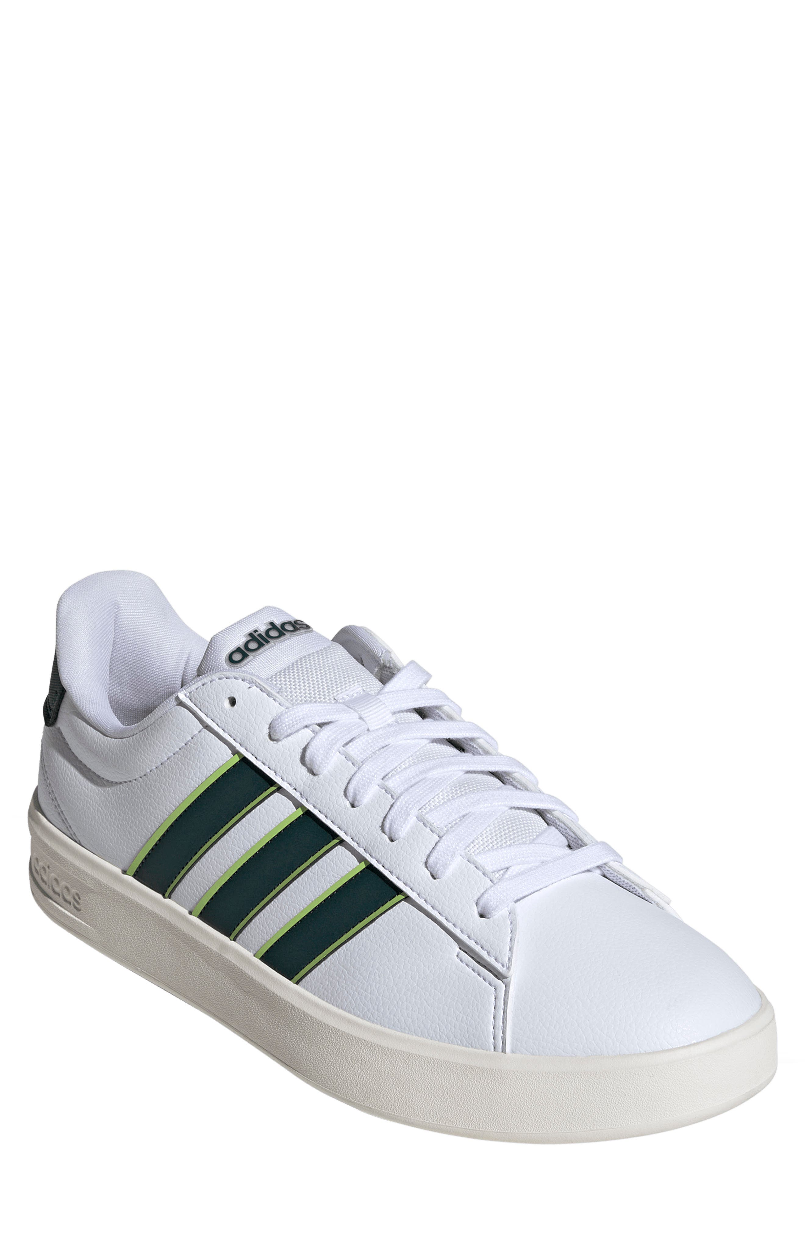 adidas Grand Court 3-0 Sneaker, Main, color, Ftwr White/ Ivy/ Solar Slime