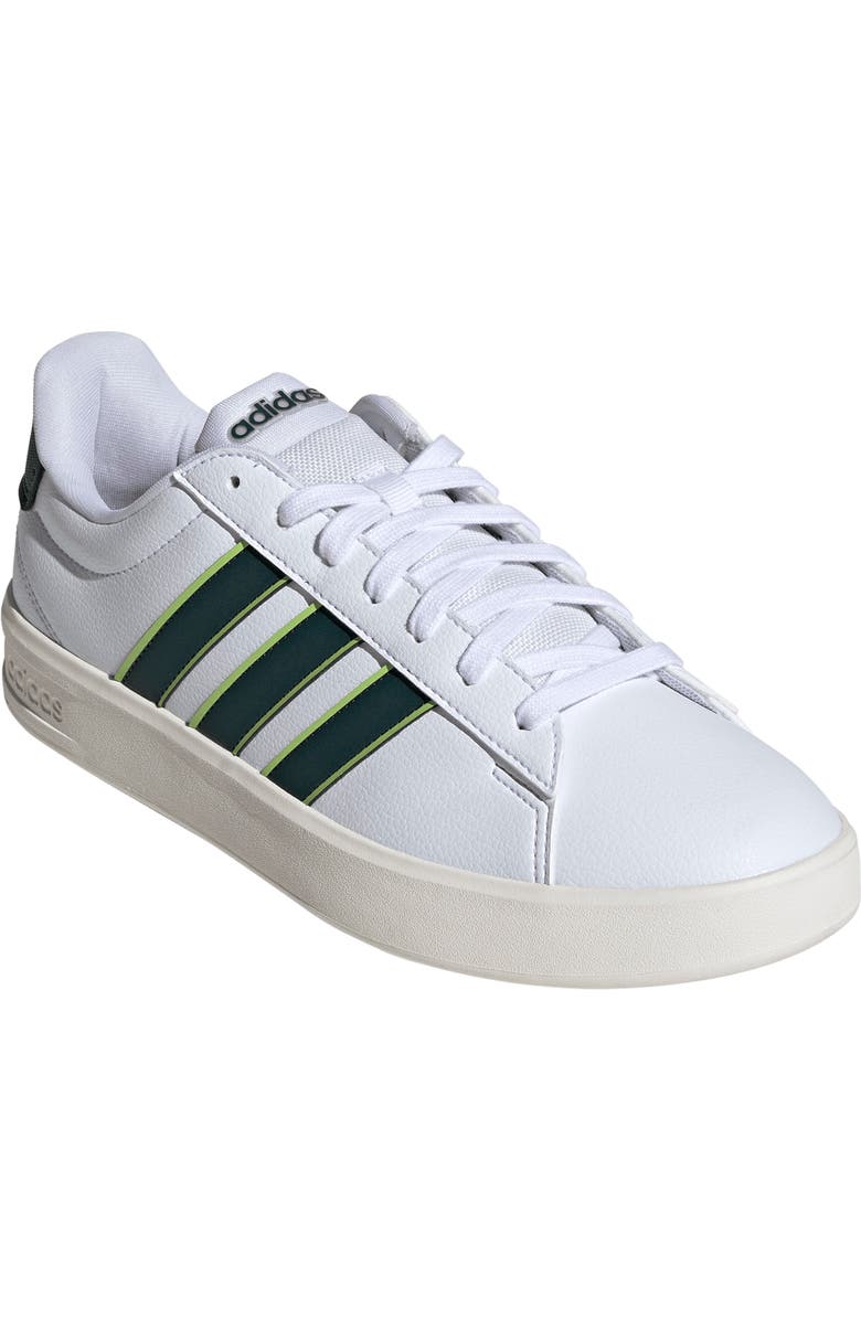 adidas Grand Court 3-0 Sneaker, Main, color, Ftwr White/ Ivy/ Solar Slime